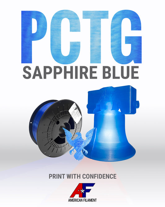 American Filament Transparent Sapphire Blue PCTG Filament (1.75mm, 1kg)