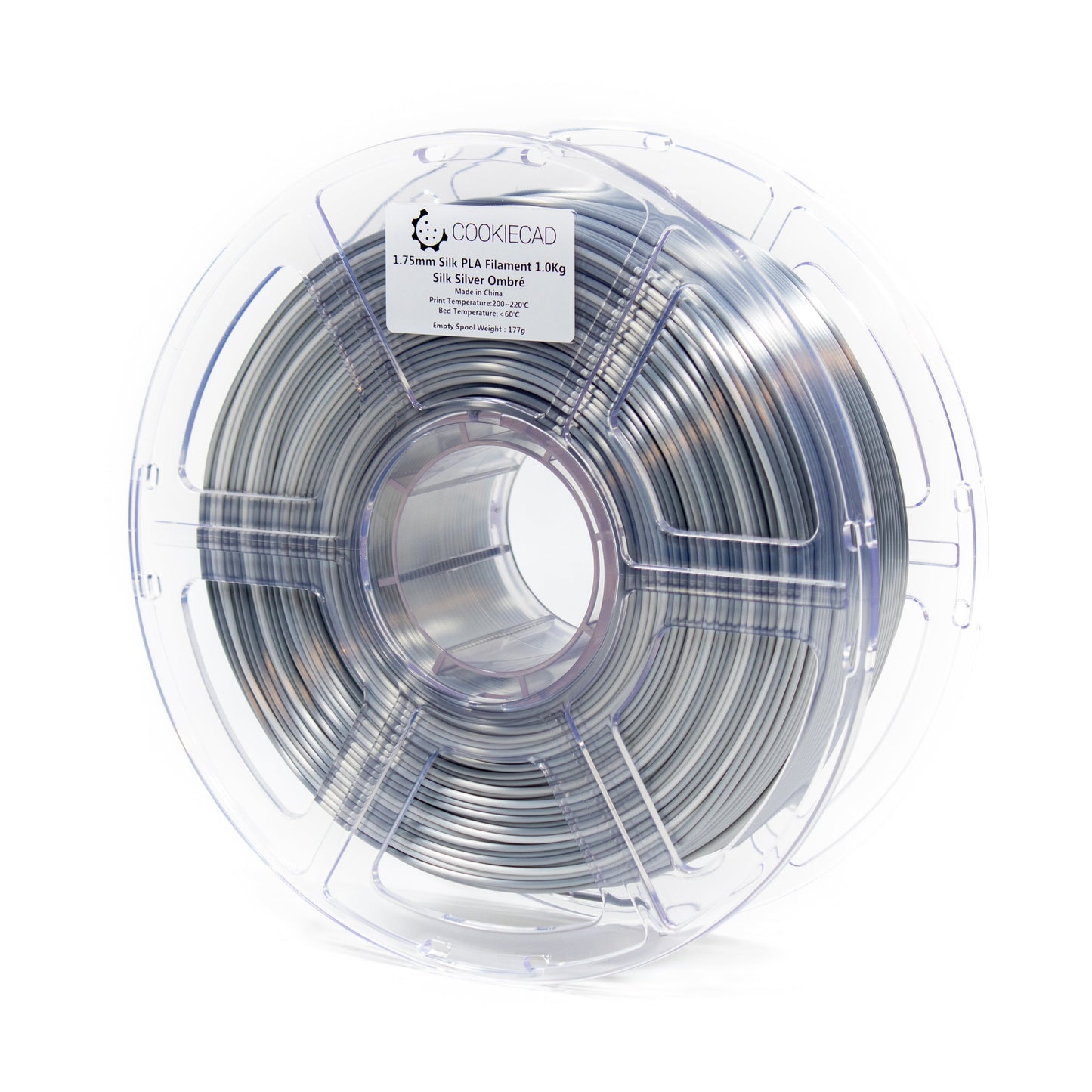 Cookiecad - SILK Silver Ombré PLA Filament | 1.75mm 1kg Gradient