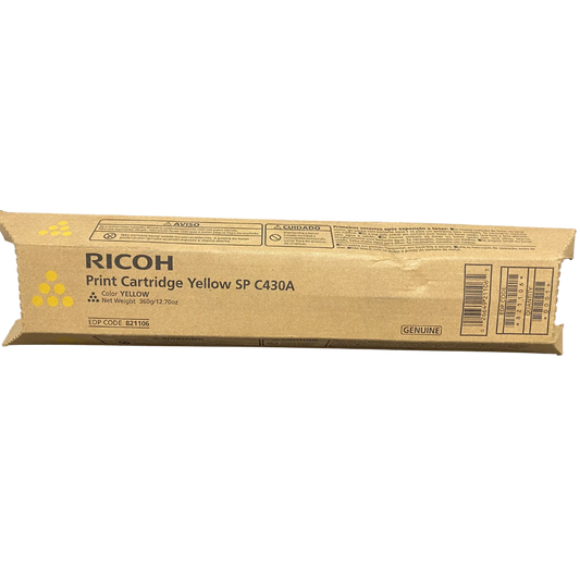 Yellow Ricoh C430A Toner Cartridge Genuine (821106)