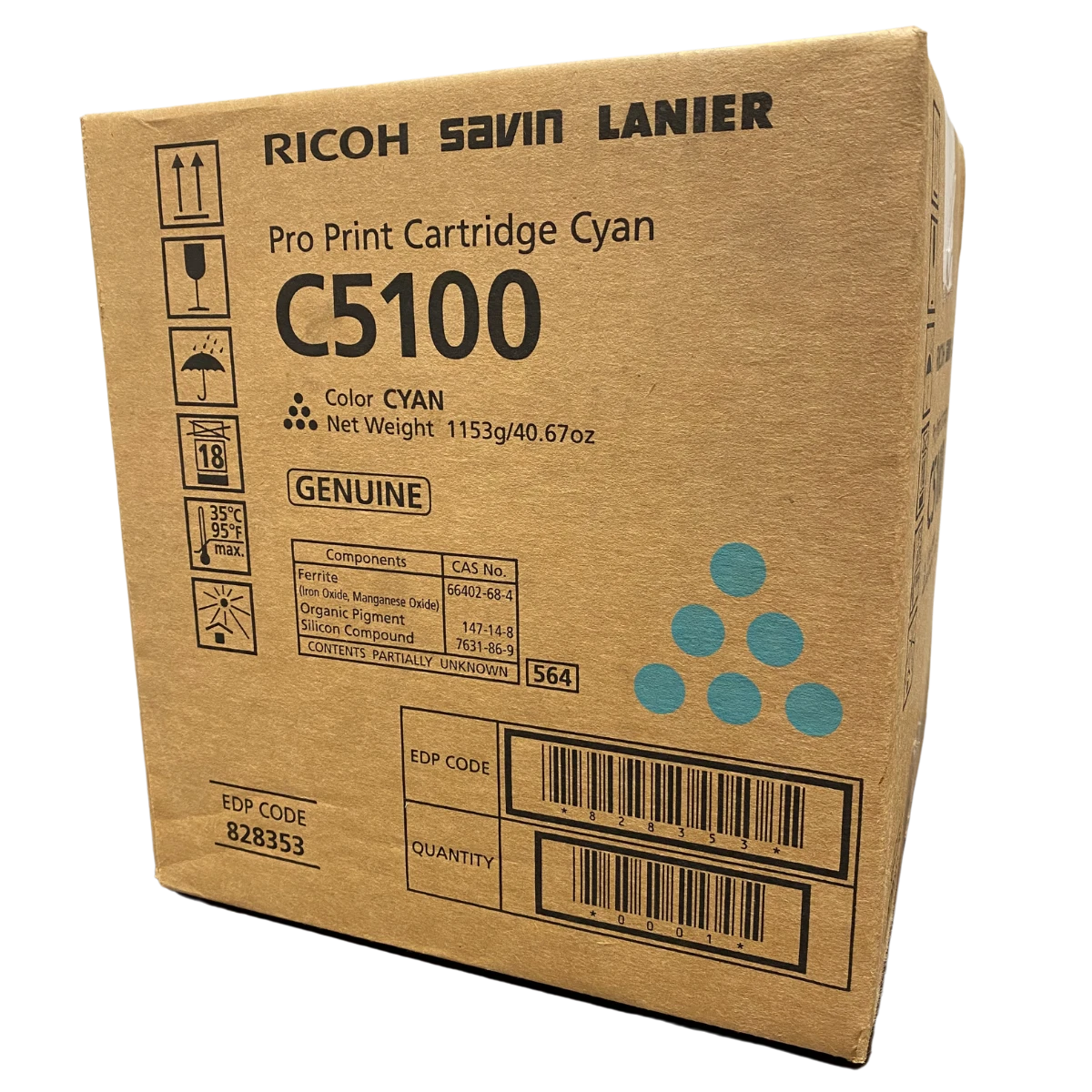 Cyan Ricoh C5100s Toner Cartridge (828353) Genuine