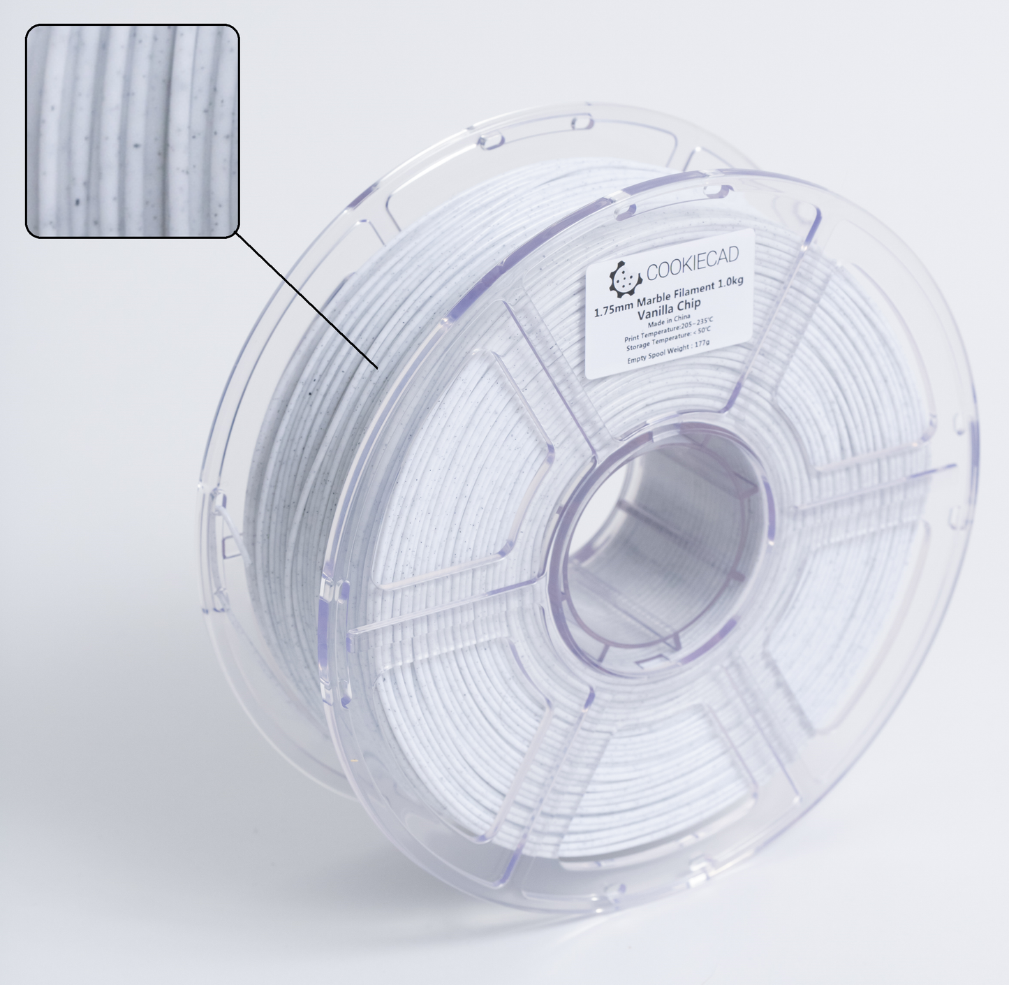 Cookiecad - Vanilla Chip Marble PLA Filament (1.75mm, 1kg)