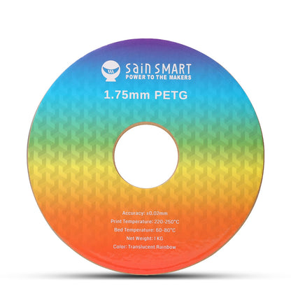 SainSmart - Translucent Rainbow PETG Filament 1.75mm 1KG