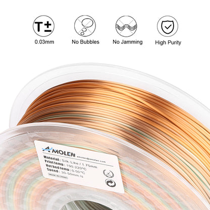 Amolen - PLA Silk Rainbow 1.75mm, 1KG/2.2LB