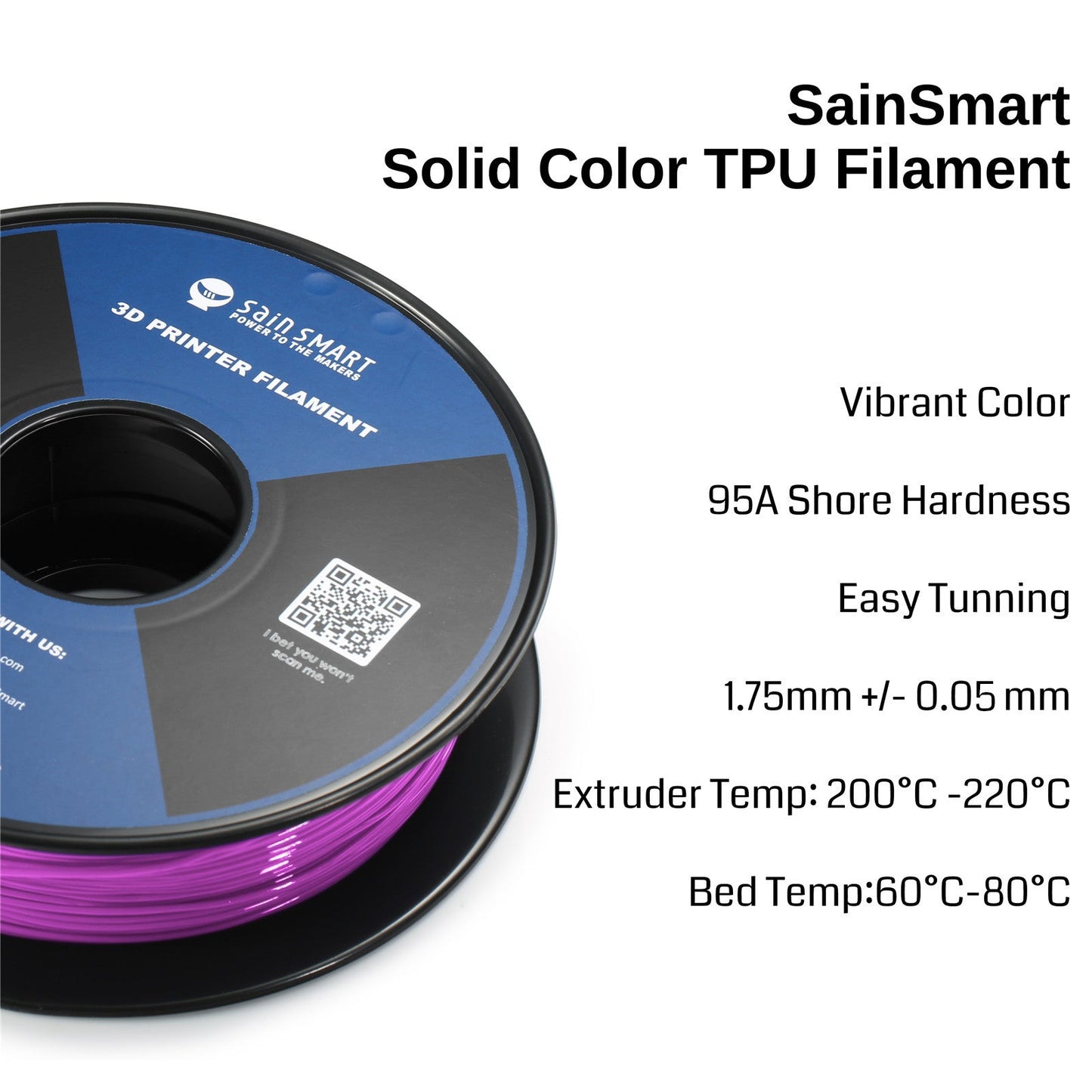 SainSmart - Flexible TPU Filament 1.75mm 95A Neon Magenta 800g