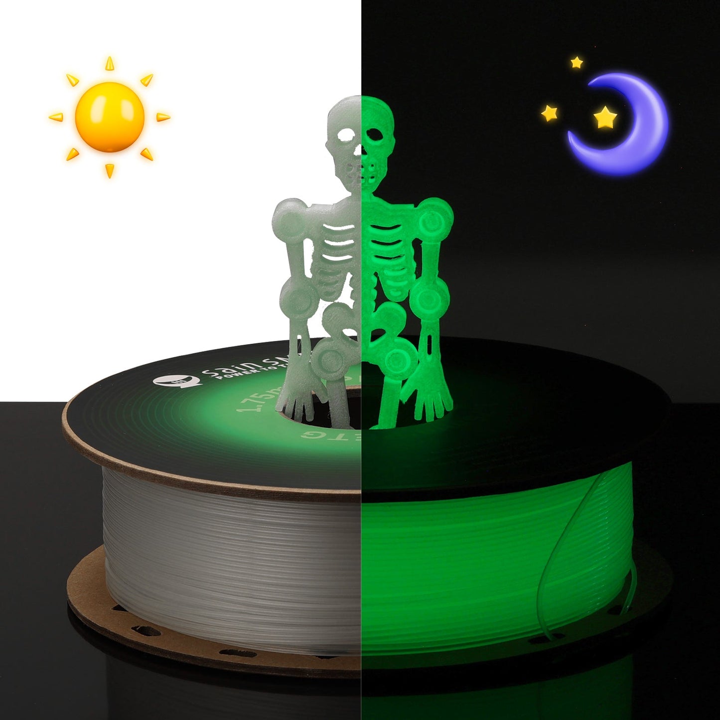 Sainsmart - Glow-in-the-dark Green 1.75mm PRO-3 PETG Filament 1kg