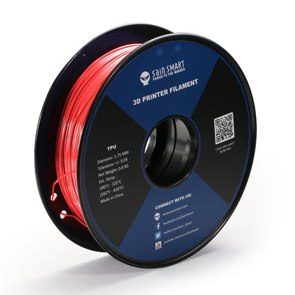 SainSmart - Neon Scarlet Cyberpunk TPU Flexible 3D Printer Filament | 1.75mm, 0.8kg