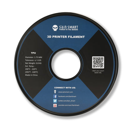 SainSmart - Flexible TPU Filament 1.75mm 95A Neon Cyan 800g