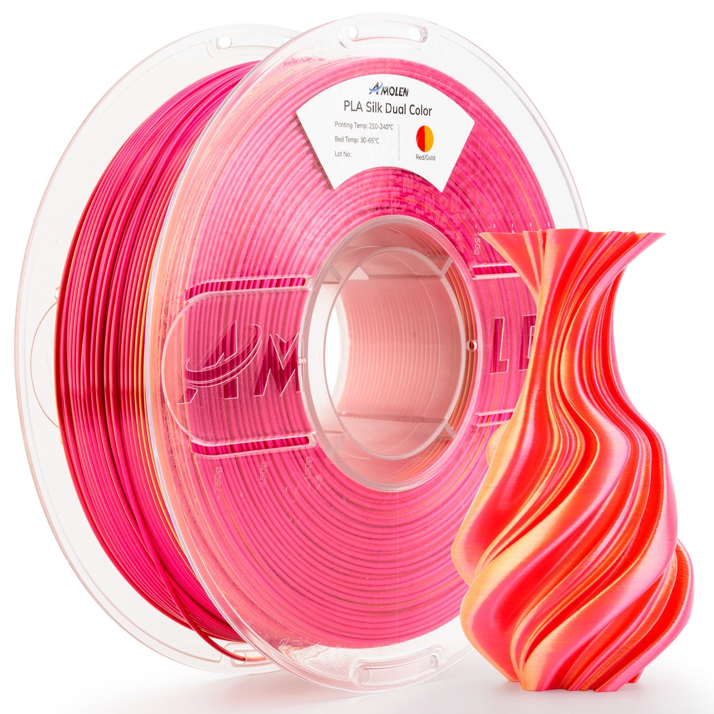 Amolen - PLA Silk Dual Color Filament 1.75mm, 1KG/2.2LB