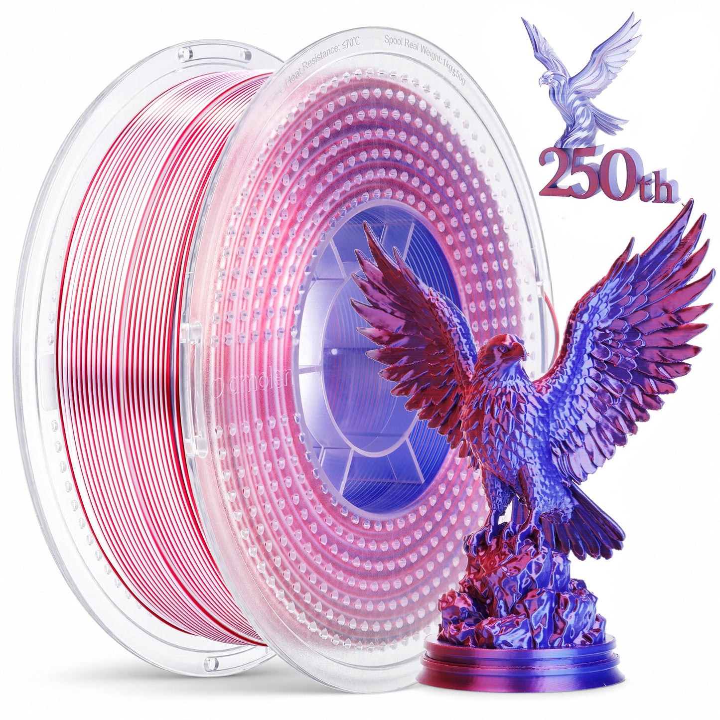 Amolen - PLA Silk Triple Color 1.75mm, 1KG/2.2LB