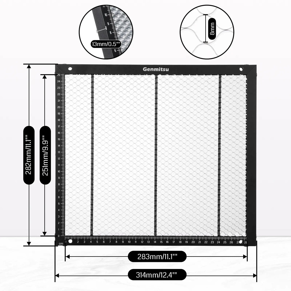 Genmitsu - Honeycomb Laser Bed (12.4" x 11.1") for Kortek Laser Engraver