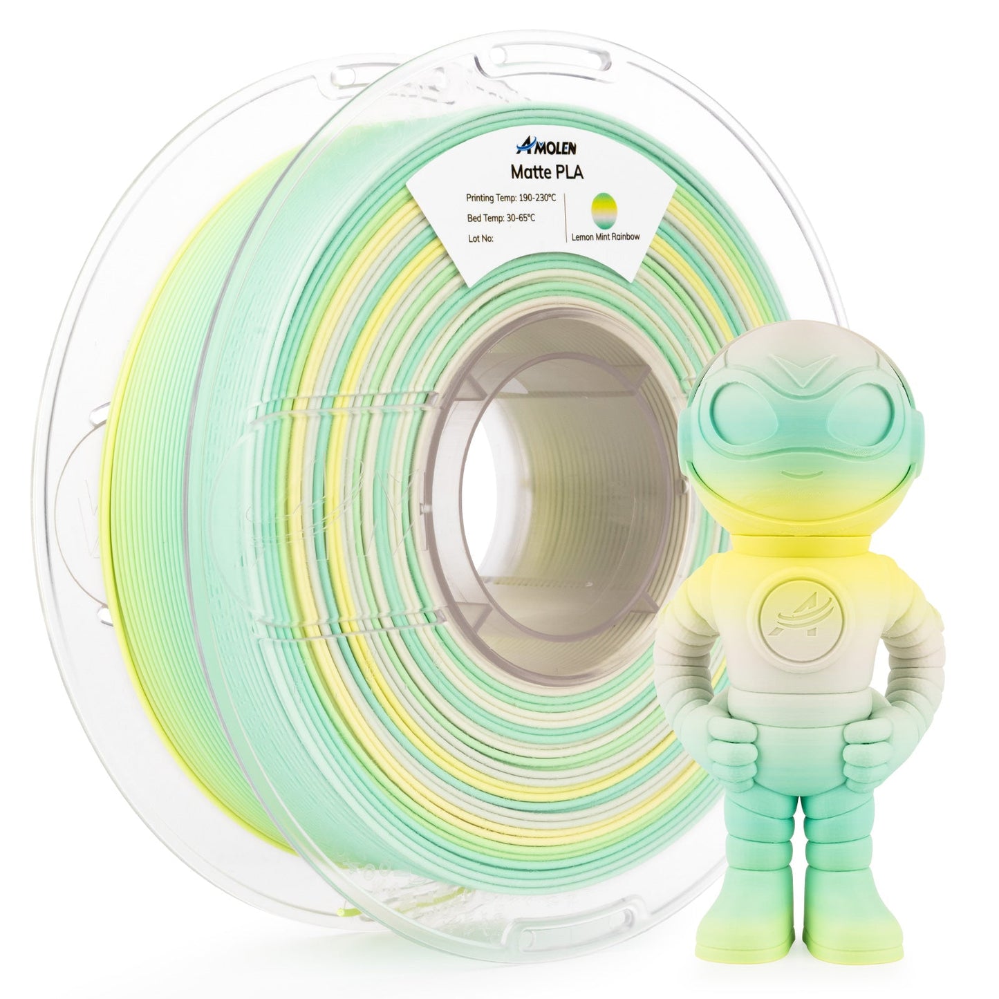 Amolen - PLA Matte Rainbow Filament 1.75mm, 1KG/2.2LB
