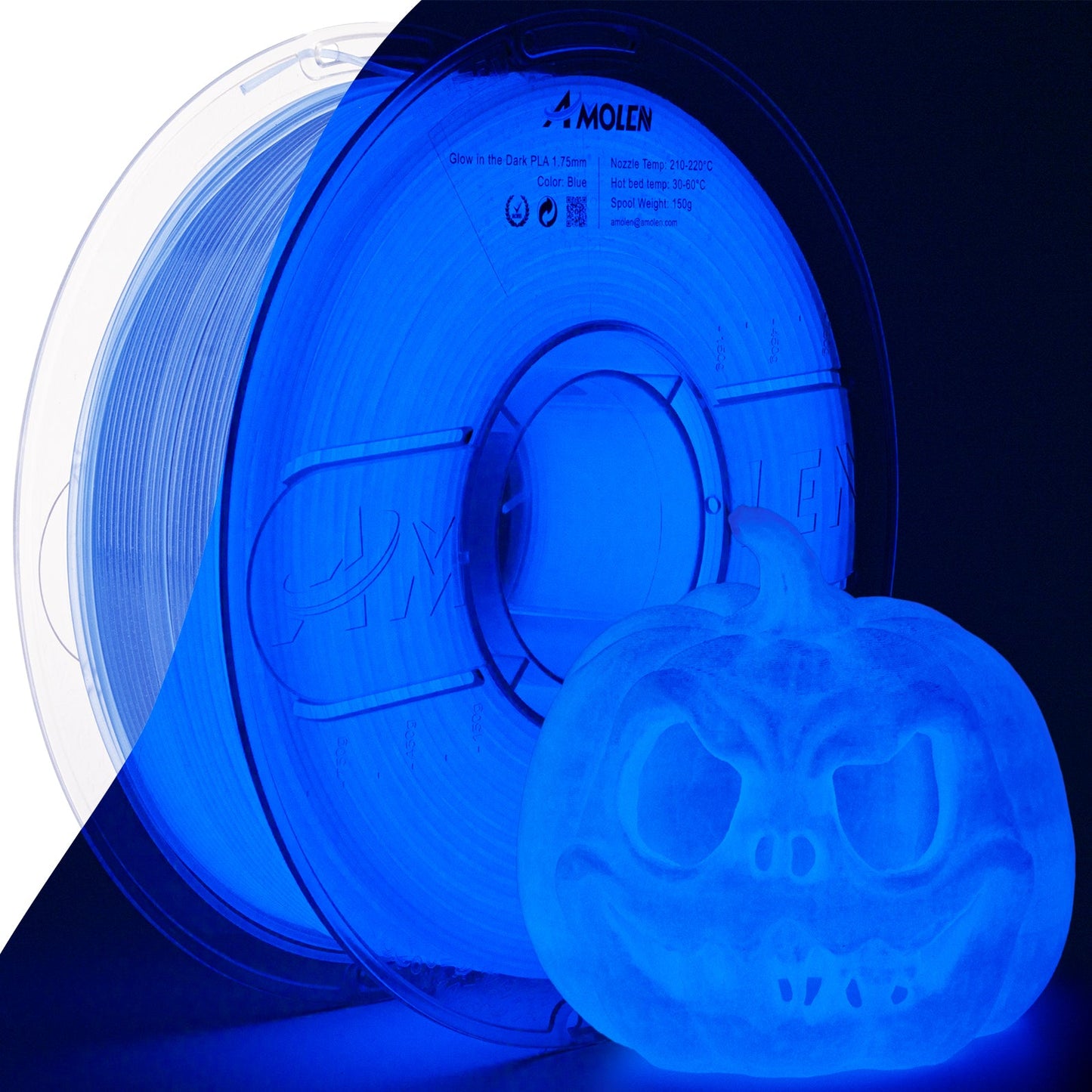 Amolen - PLA Glow-in-the-Dark 1.75mm, 1KG/2.2LB