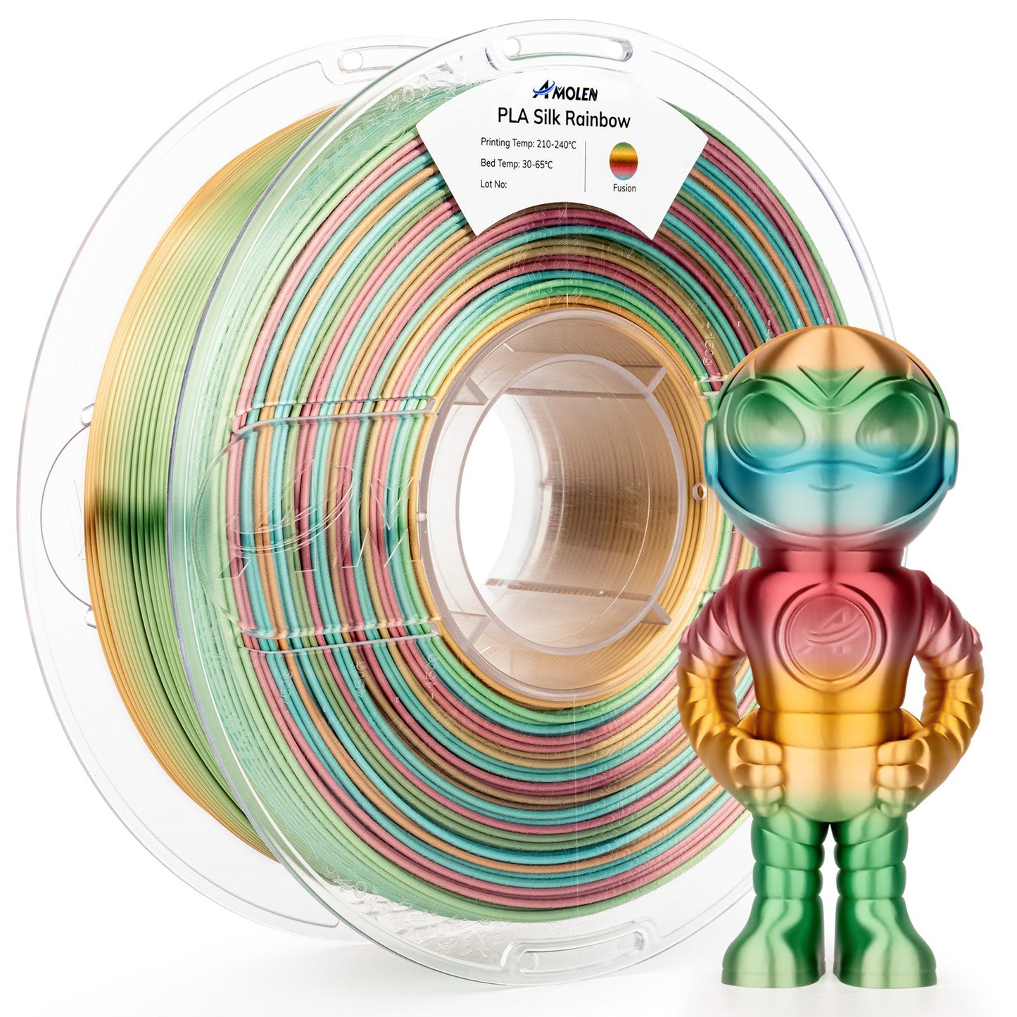 Amolen - PLA Silk Rainbow 1.75mm, 1KG/2.2LB