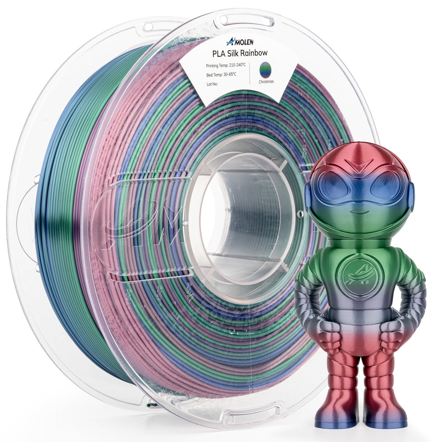Amolen - PLA Silk Rainbow 1.75mm, 1KG/2.2LB