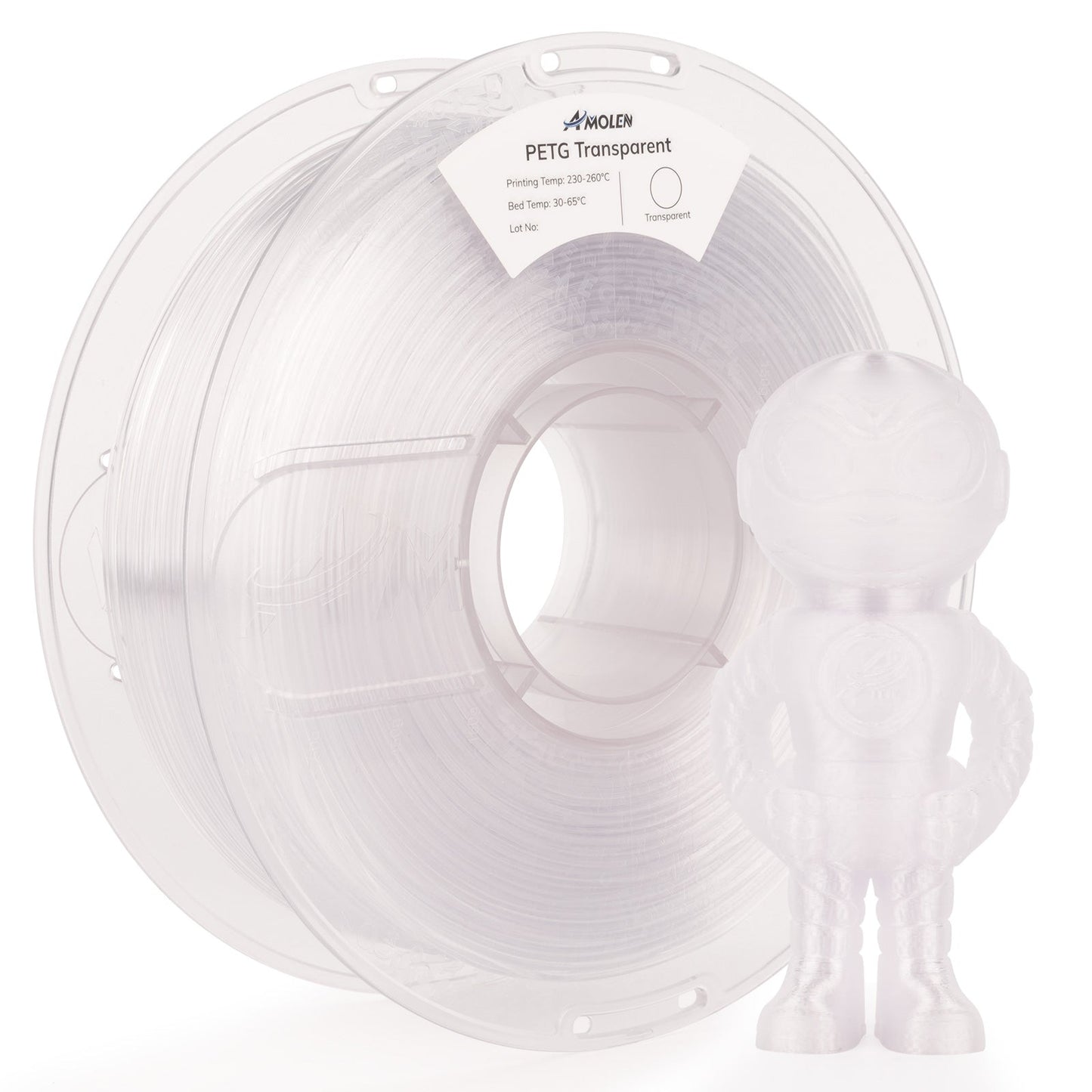 Amolen - PETG Transparent 1.75mm, 1KG/2.2LB