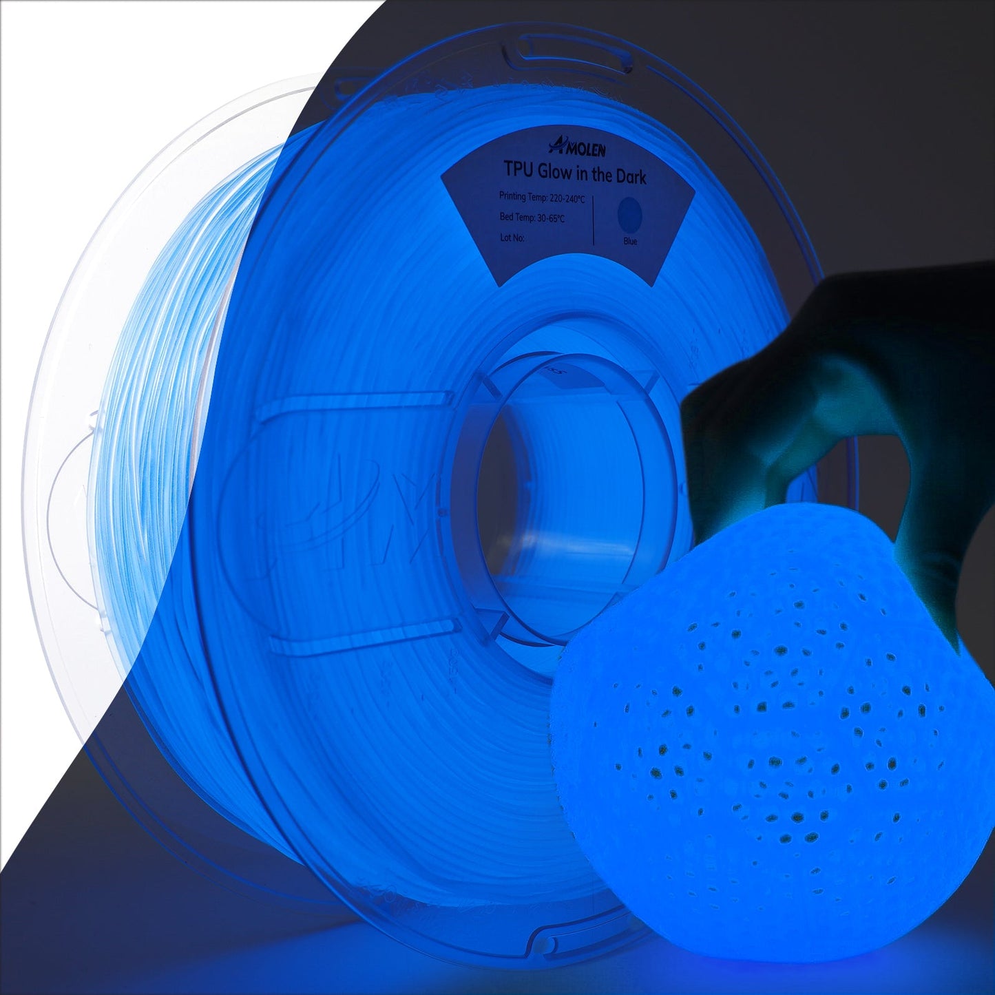 Amolen - TPU Glow-in-the-Dark 1.75mm, 1KG/2.2LB