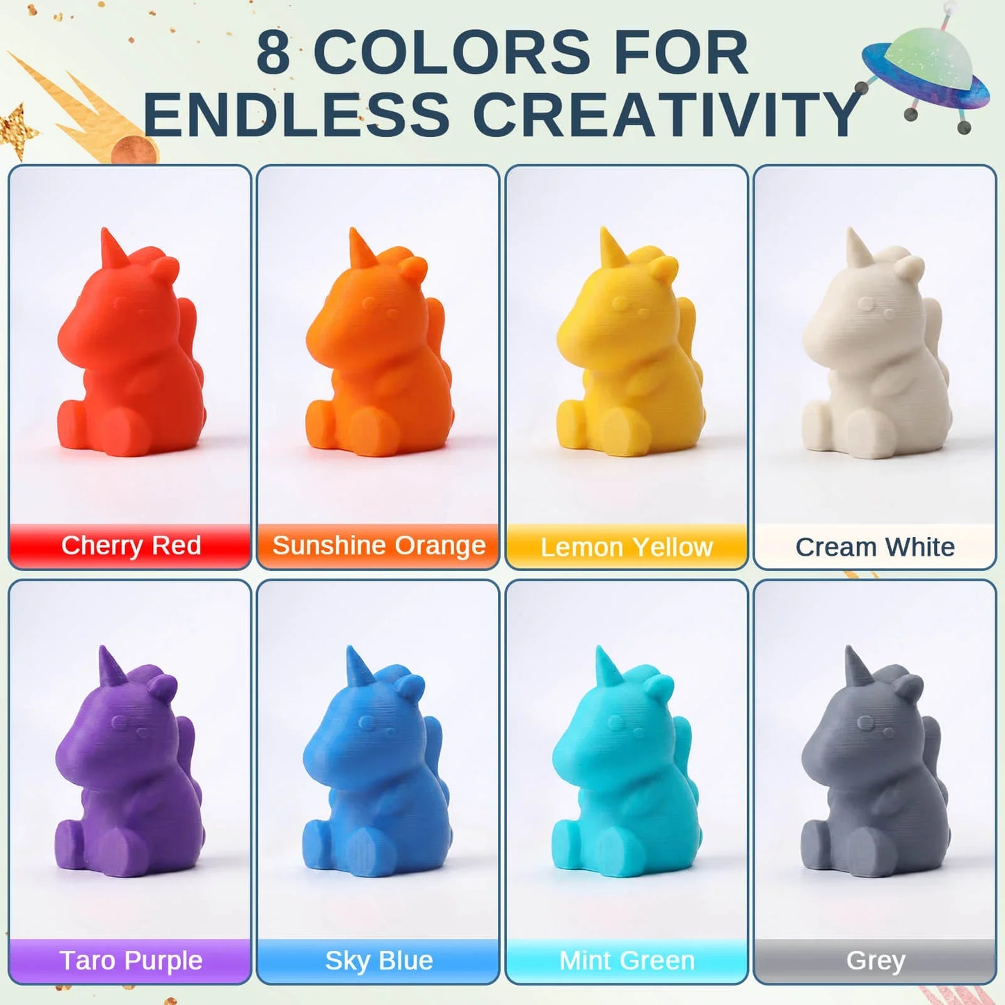 SainSmart - Precision High-Speed PLA 8-Color Mini Spool Bundle Filament 1.75mm