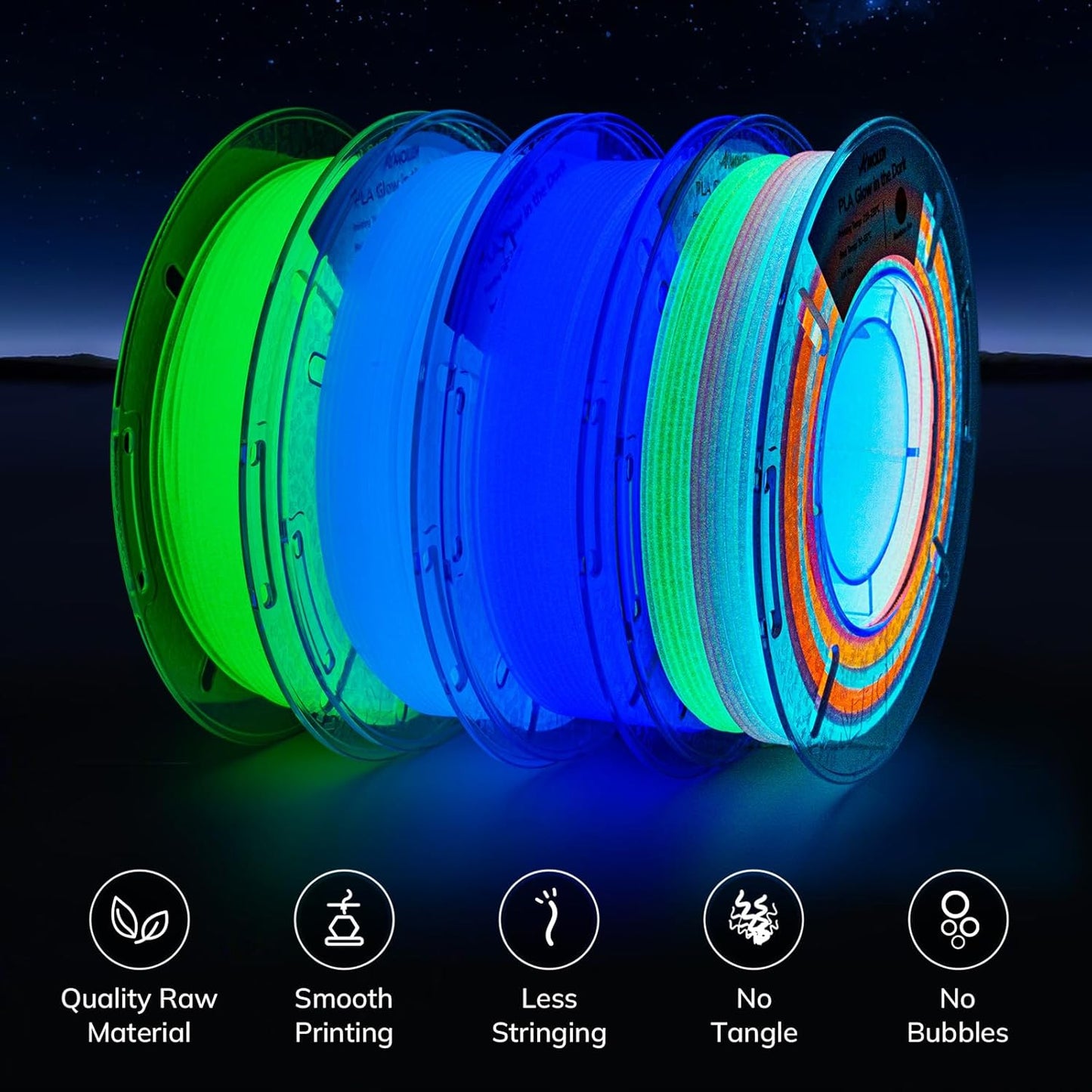 Amolen - PLA Glow in the Dark Variety Pack (4x200g)