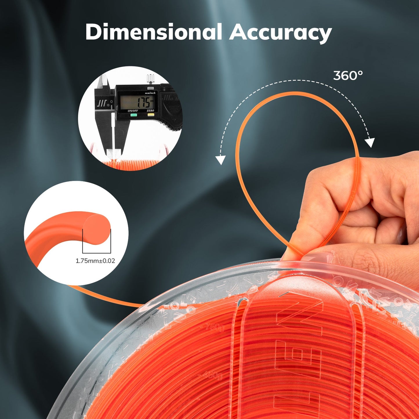 Amolen - PETG Transparent 1.75mm, 1KG/2.2LB