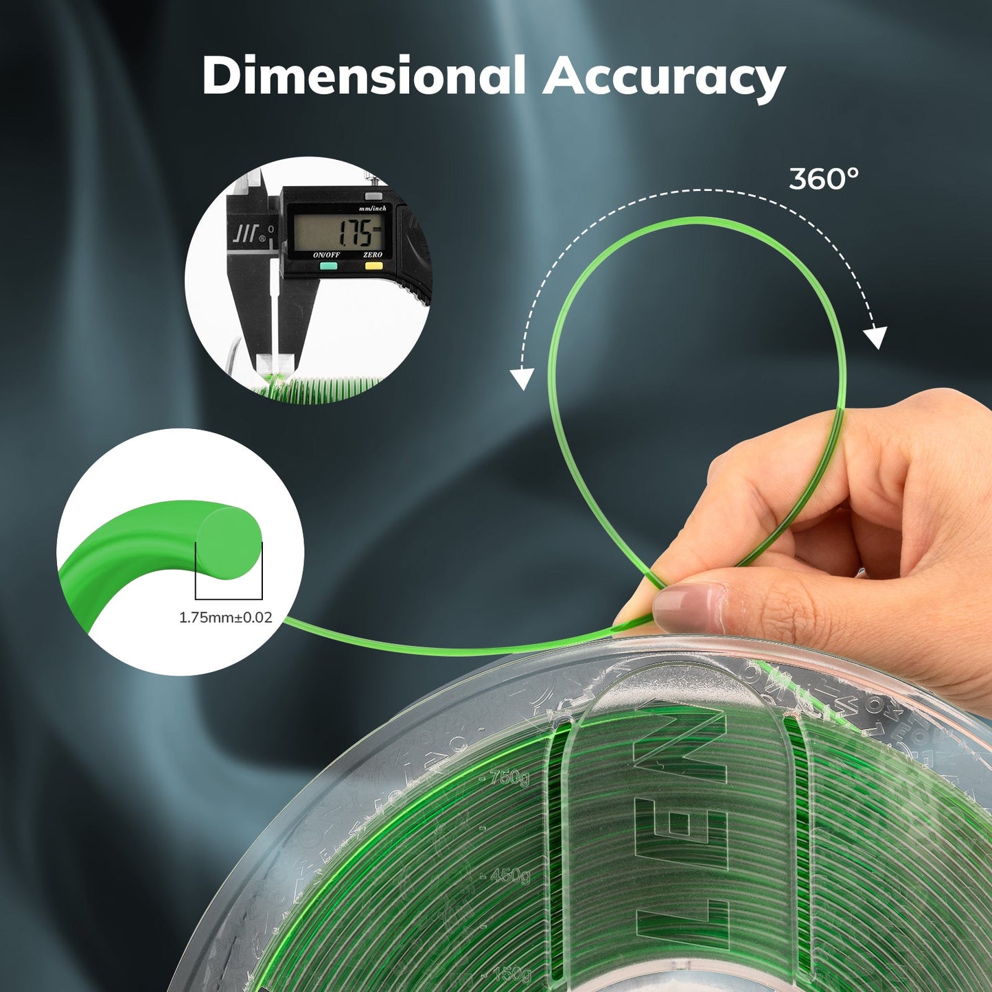 Amolen - PETG Transparent 1.75mm, 1KG/2.2LB