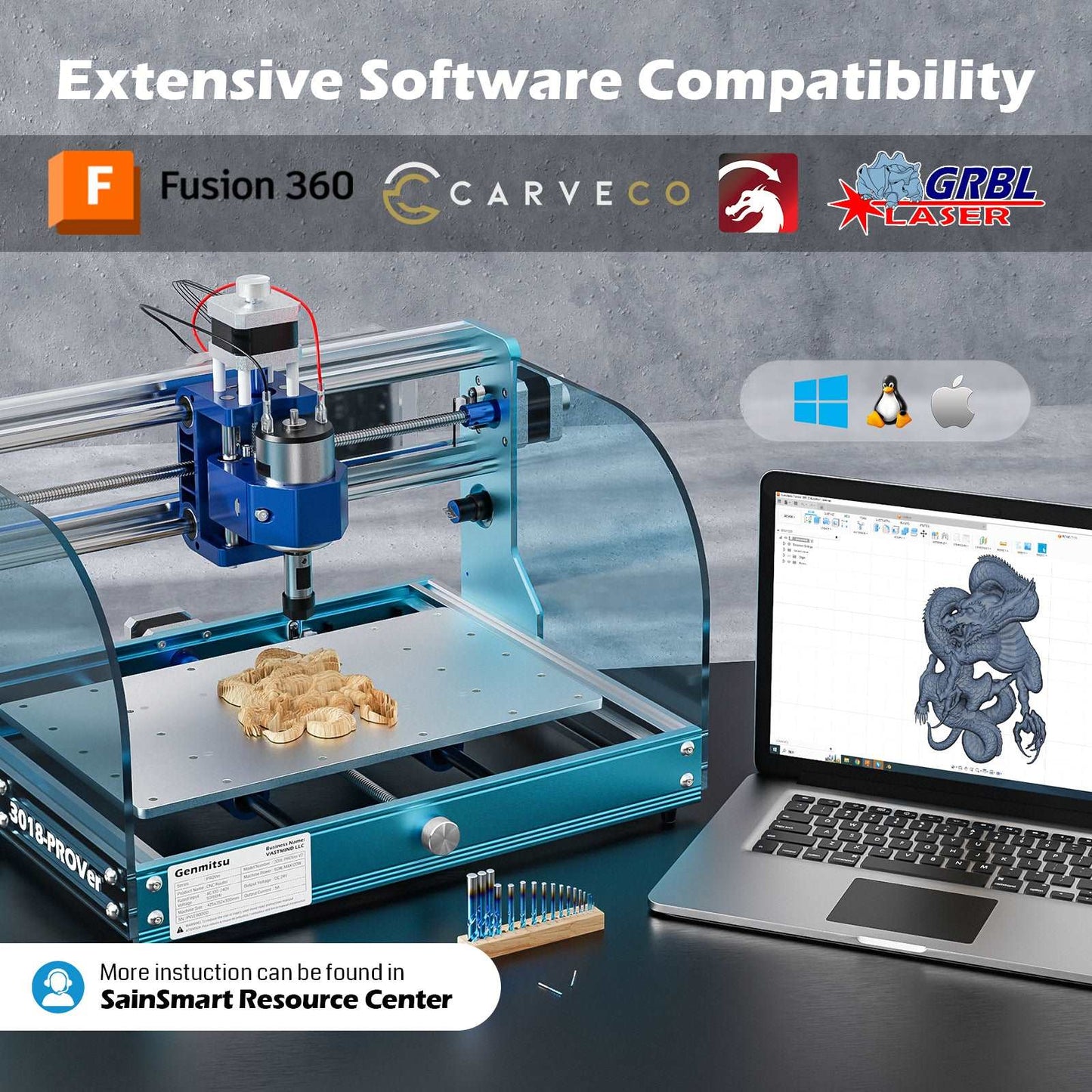 Genmitsu - 3018-PROVer V2 Desktop CNC Router Kit