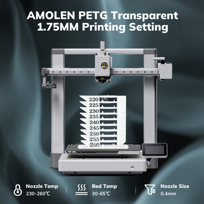 Amolen - PETG Transparent 1.75mm, 1KG/2.2LB
