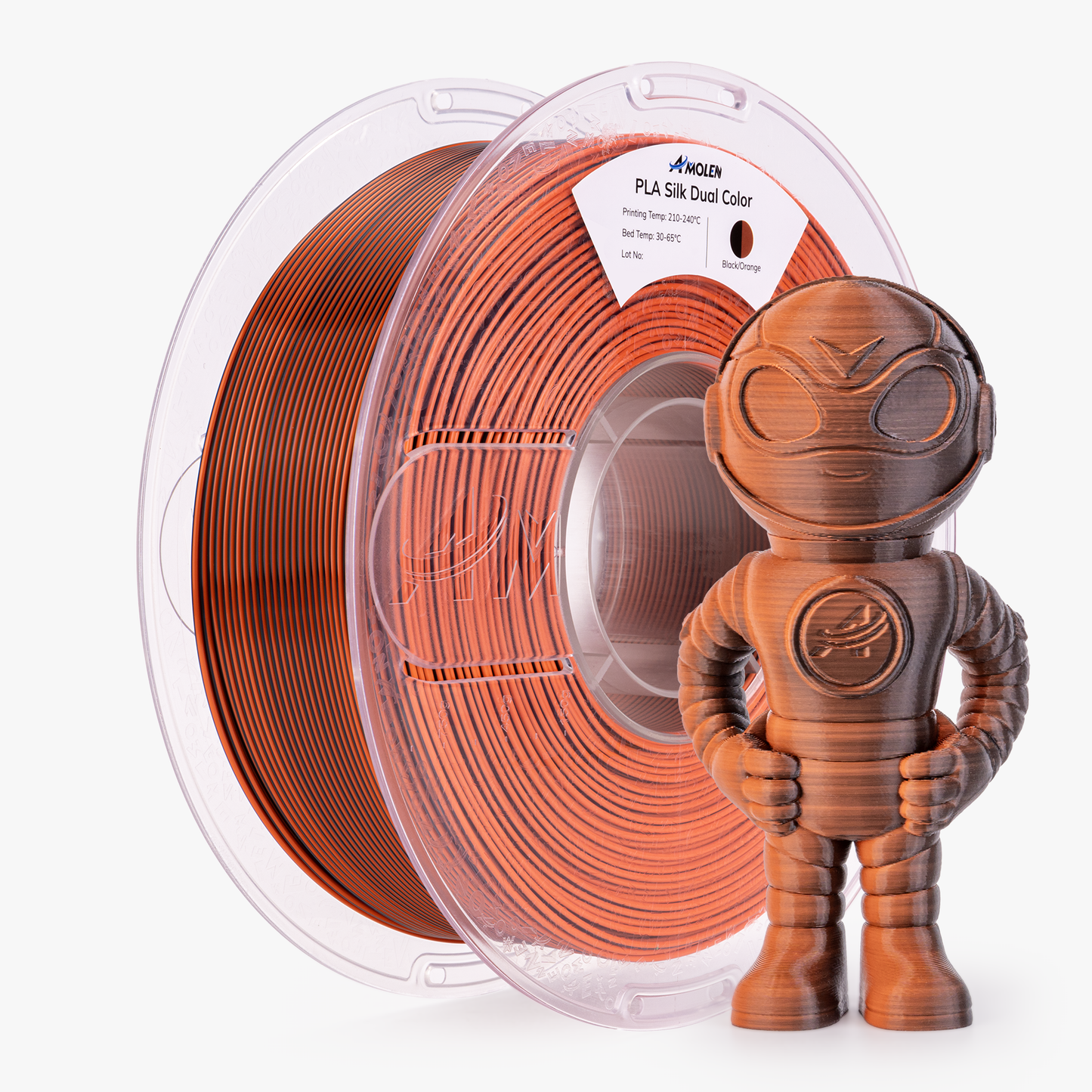 Amolen - PLA Silk Dual Color Filament 1.75mm, 1KG/2.2LB