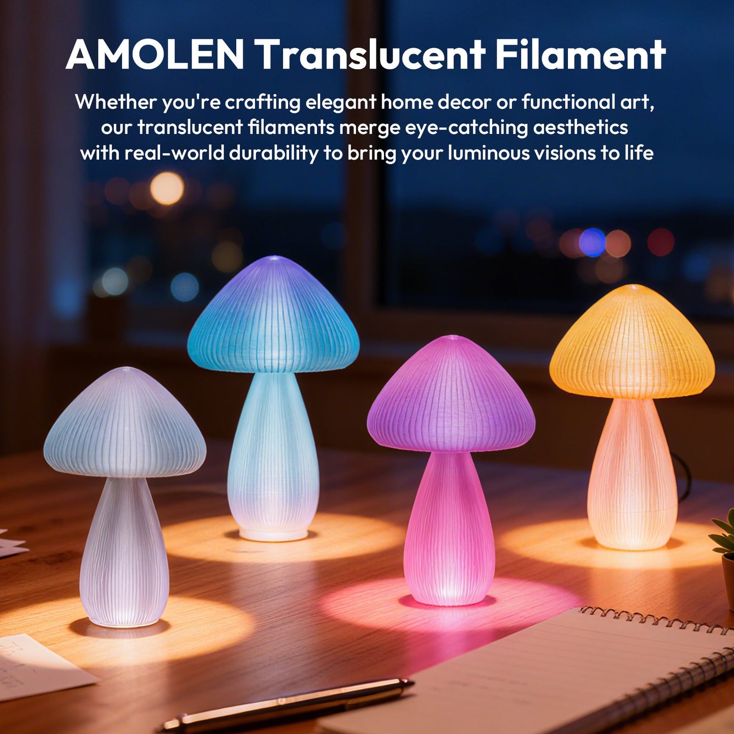 Amolen - PLA Crystal-Transparent Gradient Variety Pack (4x200g)