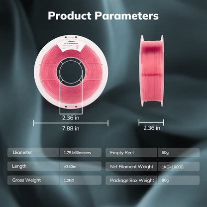 Amolen - PETG Transparent 1.75mm, 1KG/2.2LB