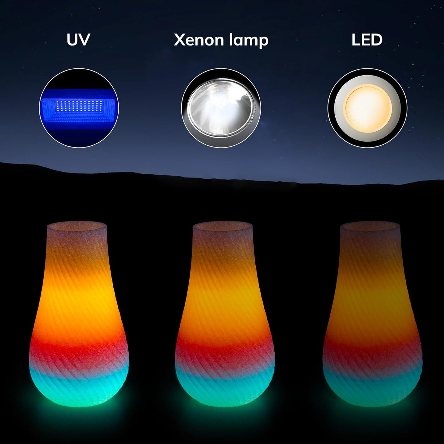 Amolen - PLA Glow in the Dark Variety Pack (4x200g)