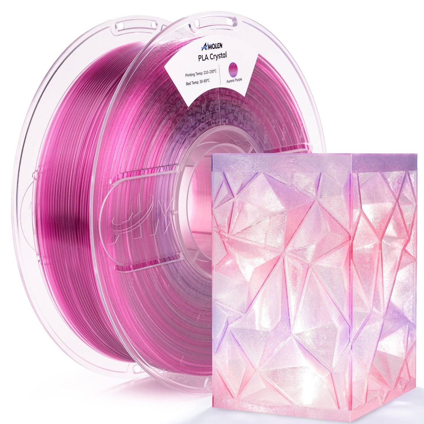 Amolen - PLA Crystal-Transparent 1.75mm, 1KG/2.2LB