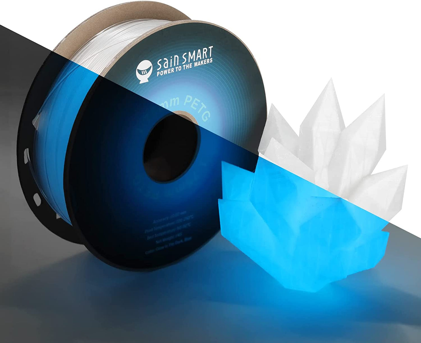 SainSmart - Glow in the Dark PETG Filament 1.75mm Blue 1KG