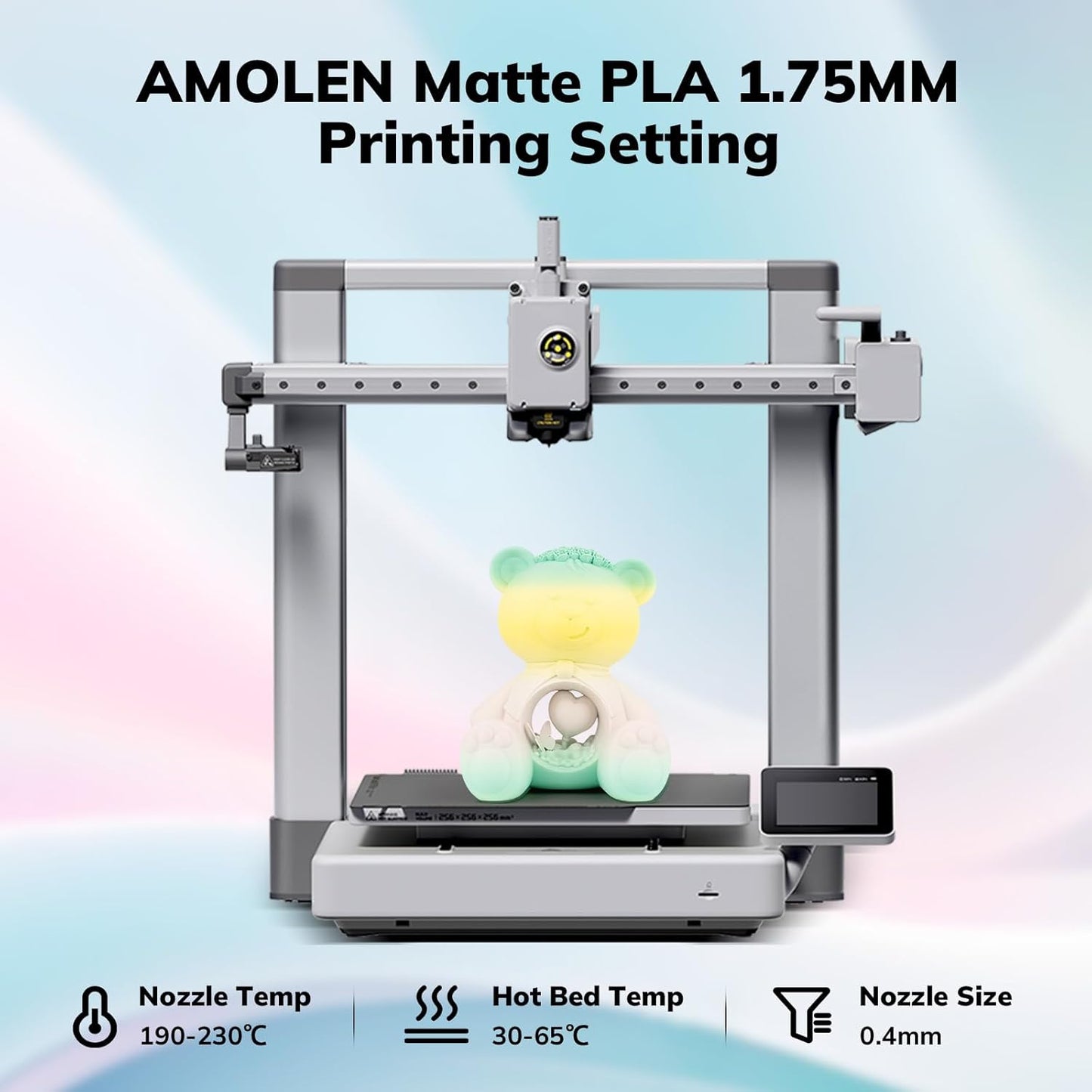 Amolen - PLA Matte Rainbow Filament 1.75mm, 1KG/2.2LB