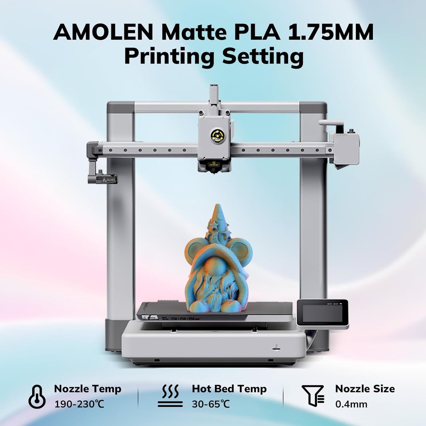 Amolen - PLA Matte Triple Filament 1.75mm, 1KG/2.2LB
