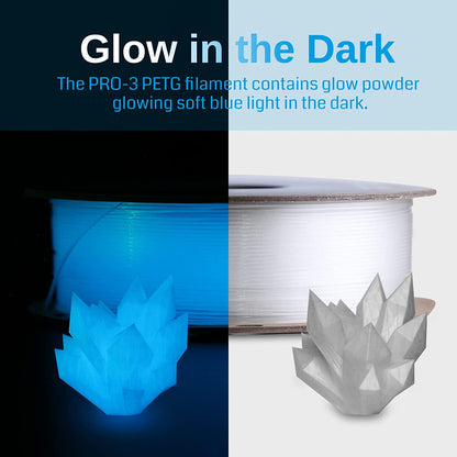 SainSmart - Glow in the Dark PETG Filament 1.75mm Blue 1KG