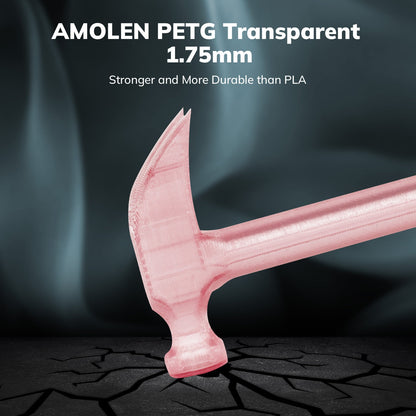 Amolen - PETG Transparent 1.75mm, 1KG/2.2LB