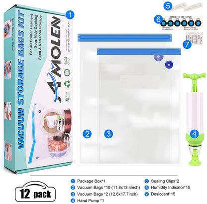 AMOLEN - 3D Printer Filament Vacuum Storage Kit | Moisture-Proof Protection