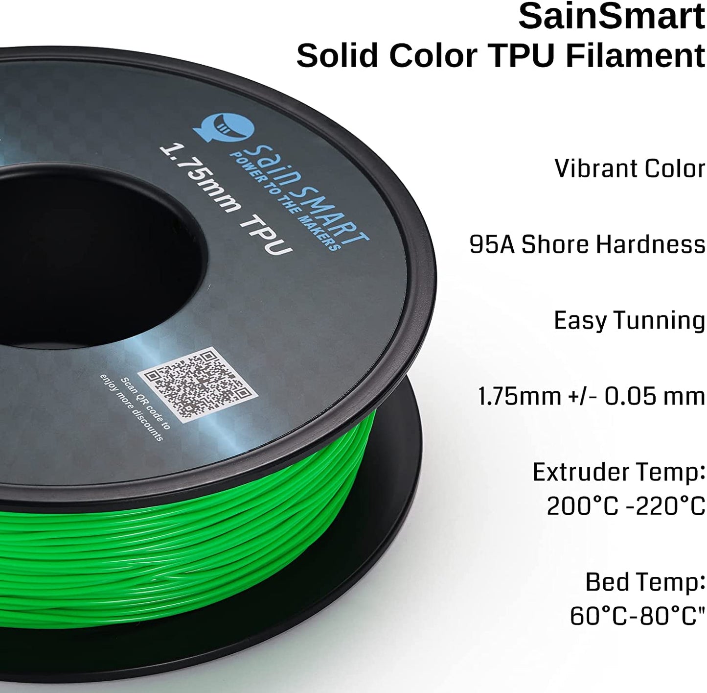 SainSmart - Flexible TPU Filament 1.75mm 95A Neon Green Cyberpunk - 800g