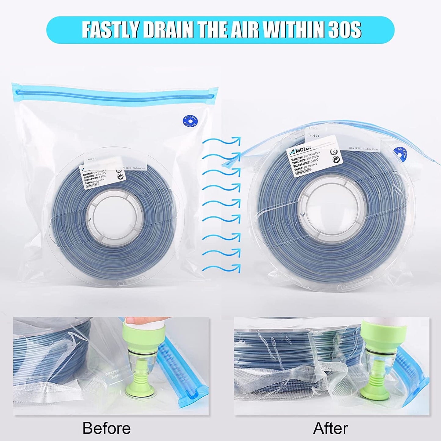 AMOLEN - 3D Printer Filament Vacuum Storage Kit | Moisture-Proof Protection