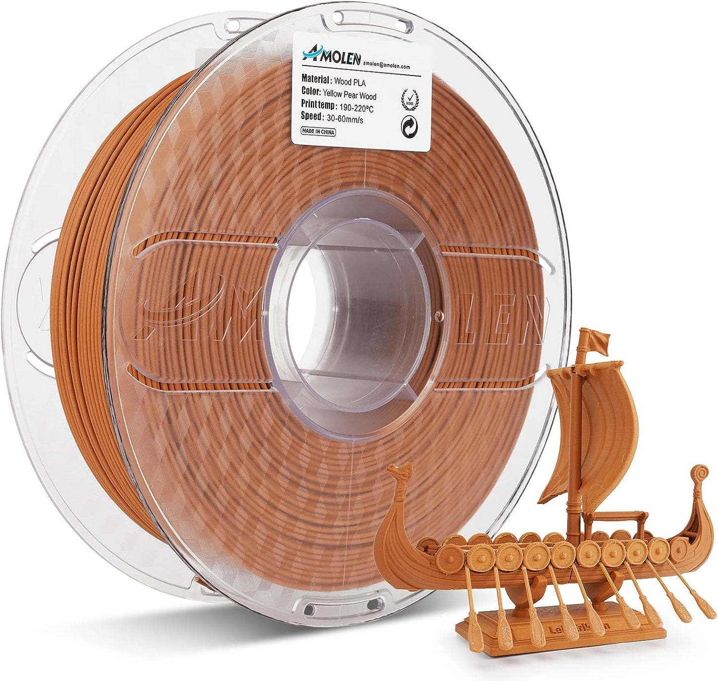 Amolen - PLA Wood 1.75mm, 1KG/2.2LB