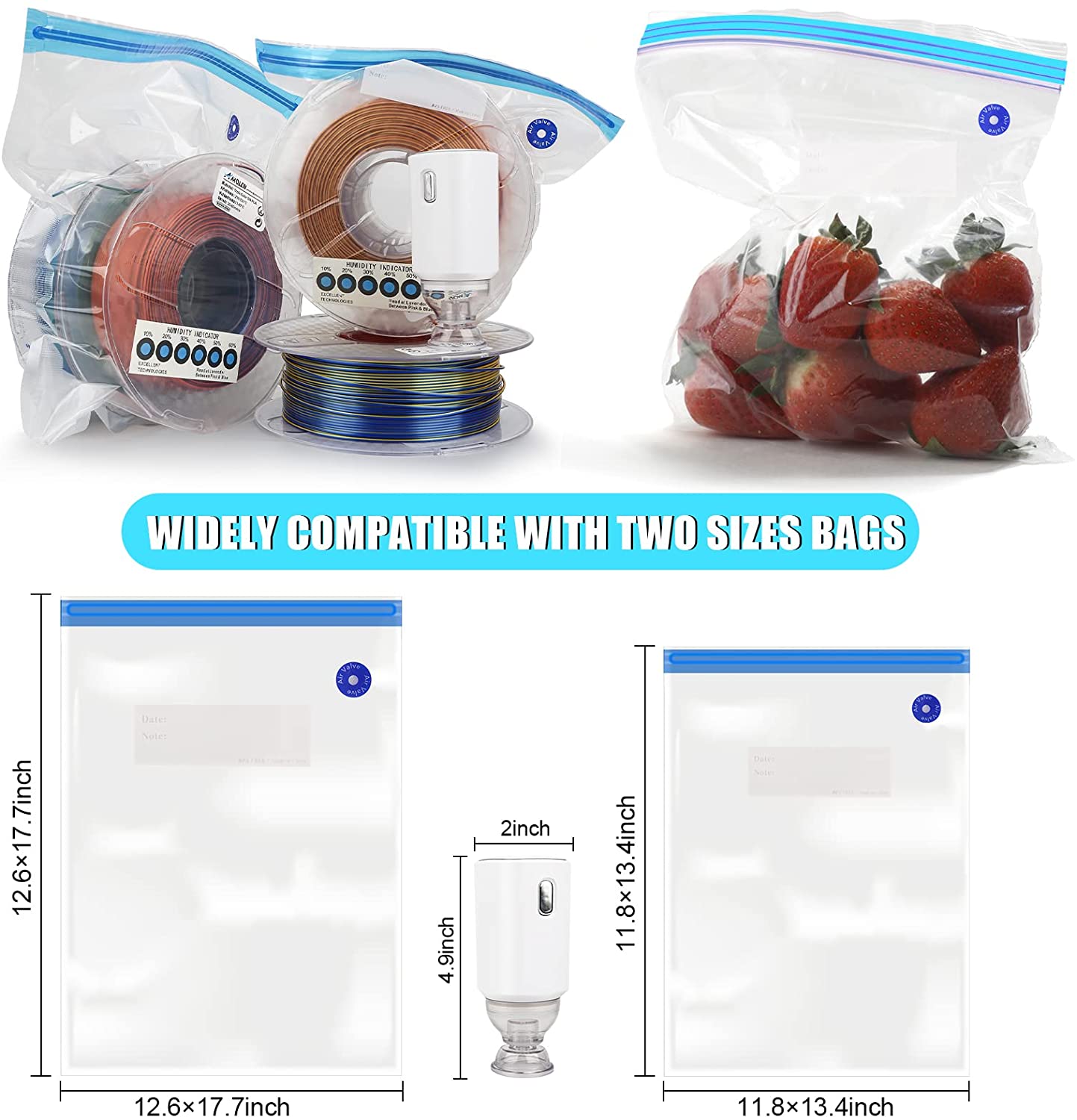AMOLEN - 3D Printer Filament Vacuum Storage Kit | Moisture-Proof Protection