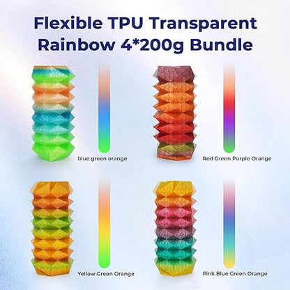 Amolen - TPU Flexible Transparent Multicolor Rainbow Variety Pack (4x200g)