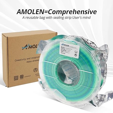 Amolen - PLA Crystal-Transparent 1.75mm, 1KG/2.2LB