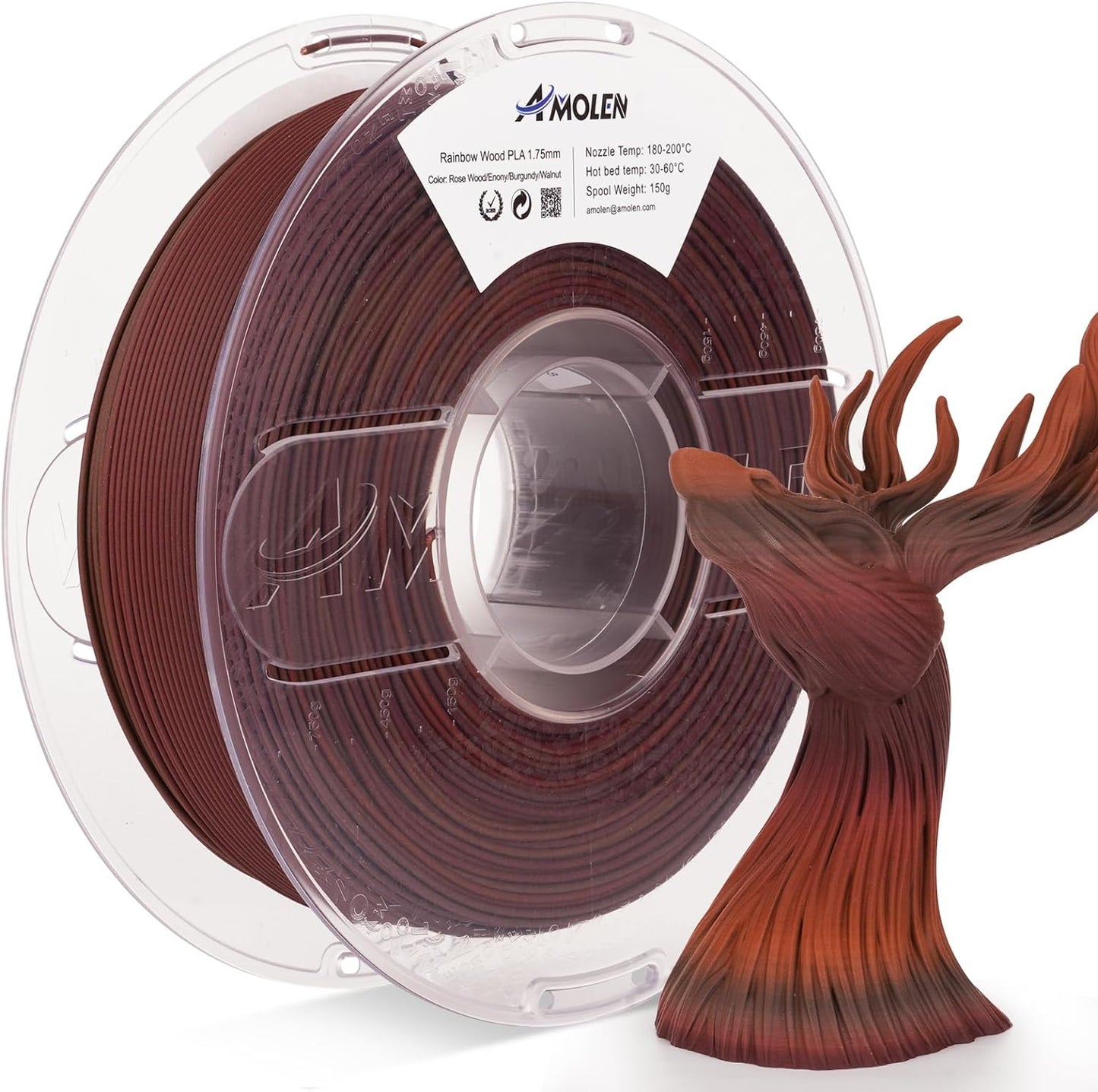 Amolen - PLA Wood 1.75mm, 1KG/2.2LB