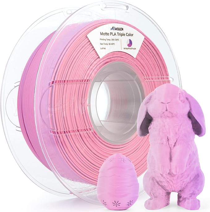 Amolen - PLA Matte Triple Filament 1.75mm, 1KG/2.2LB