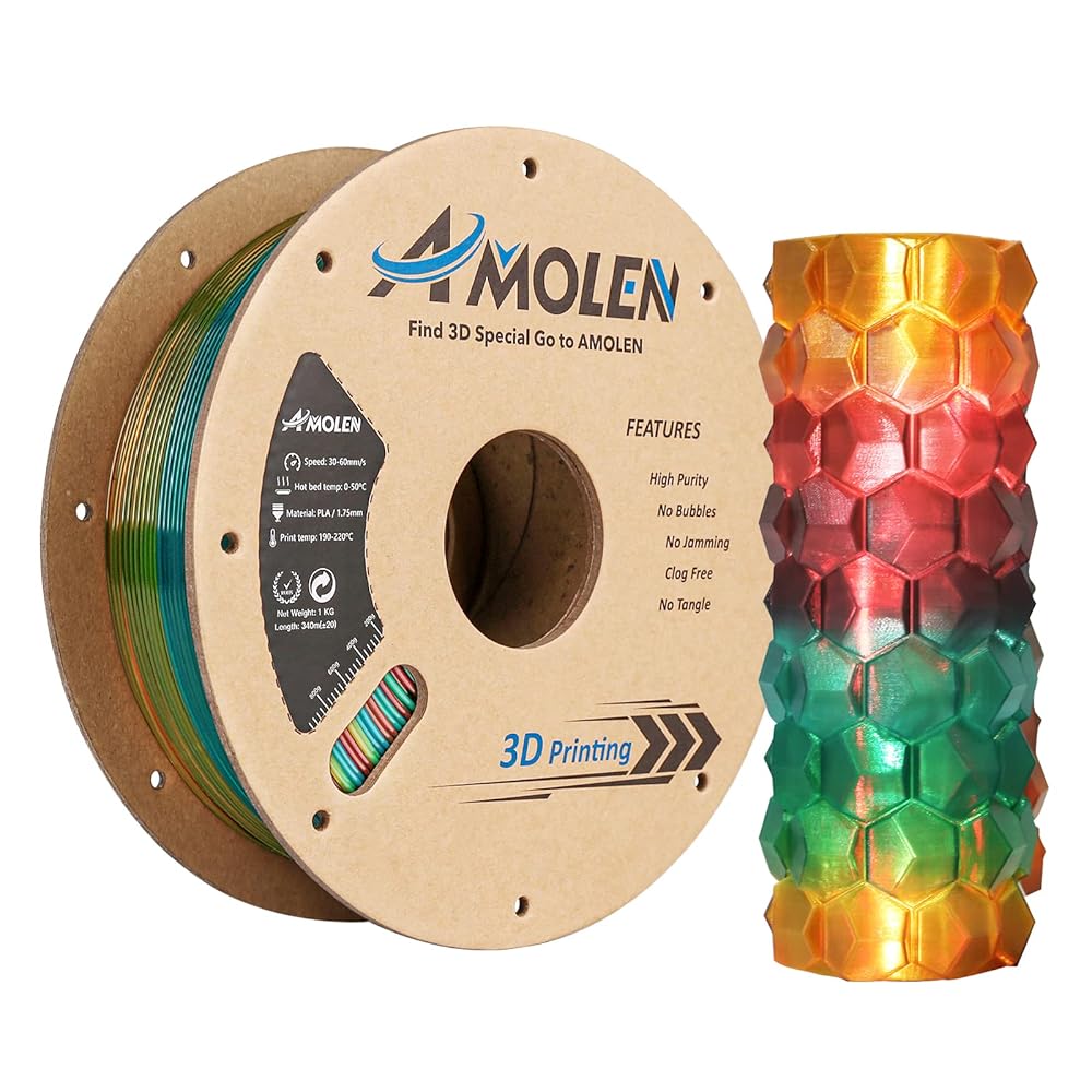 Amolen - PLA Crystal-Transparent 1.75mm, 1KG/2.2LB