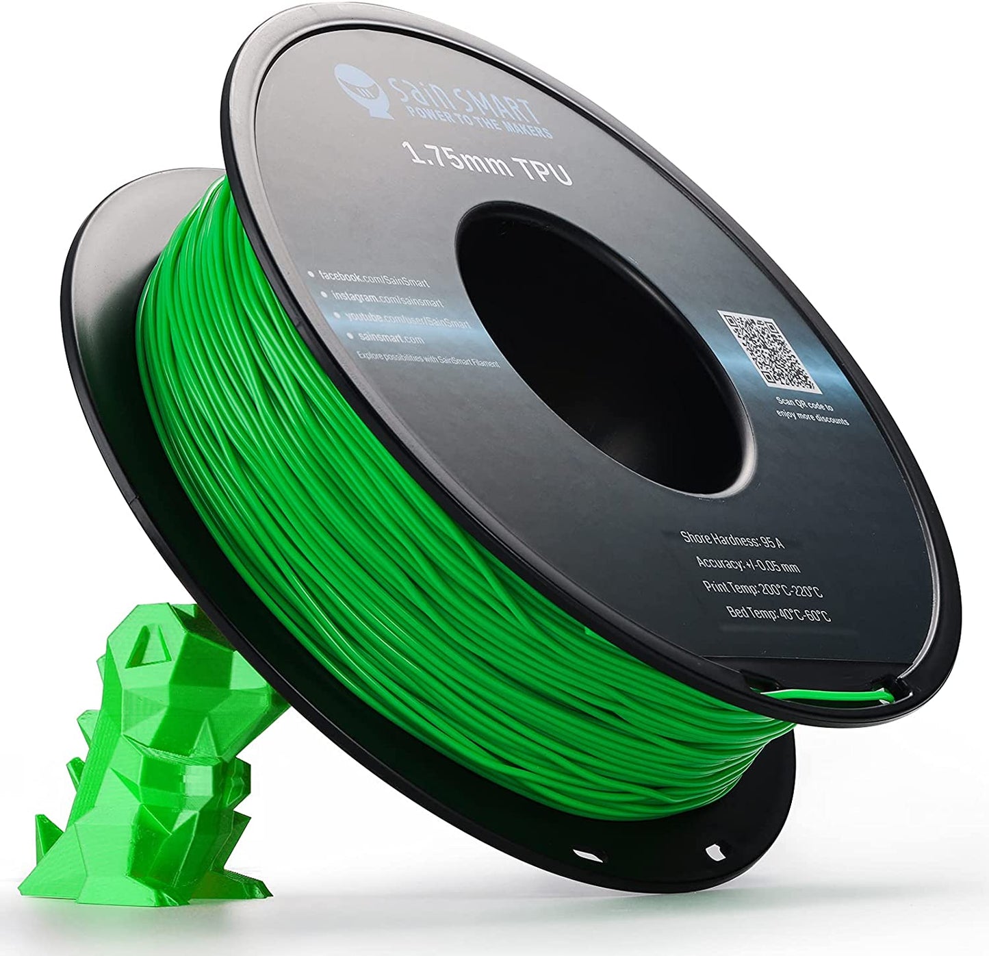 SainSmart - Flexible TPU Filament 1.75mm 95A Neon Green Cyberpunk - 800g