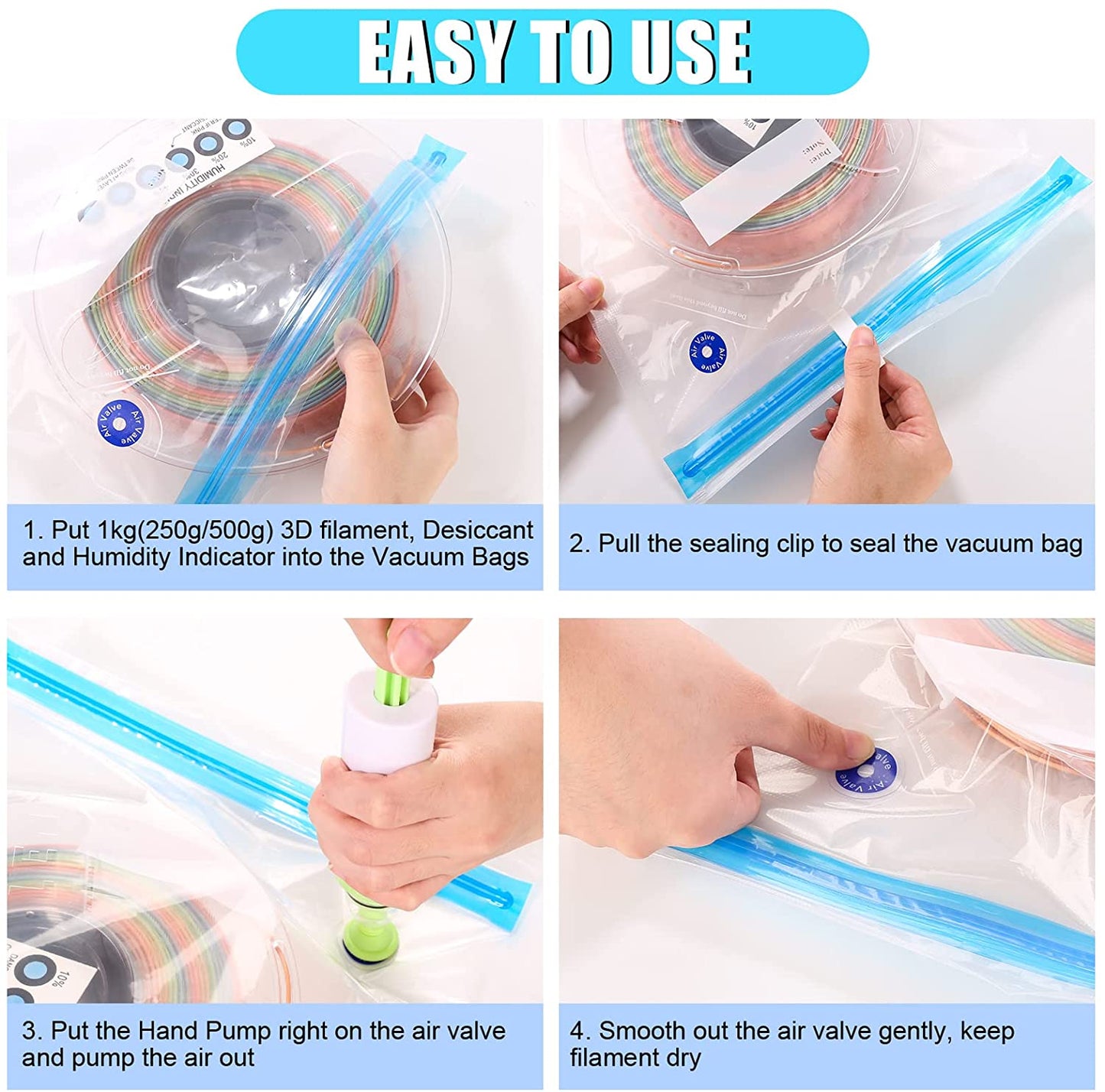 AMOLEN - 3D Printer Filament Vacuum Storage Kit | Moisture-Proof Protection