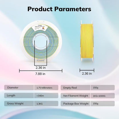 Amolen - PLA Matte Triple Filament 1.75mm, 1KG/2.2LB
