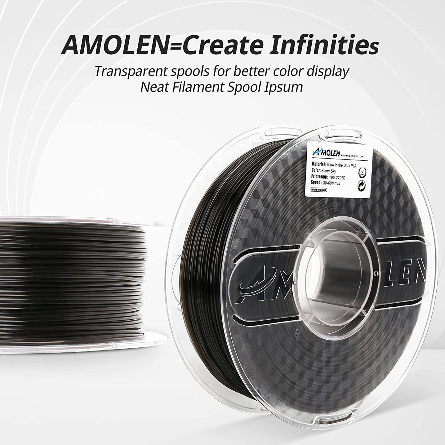 Amolen - PLA Glow in the Dark Variety Pack (4x200g)